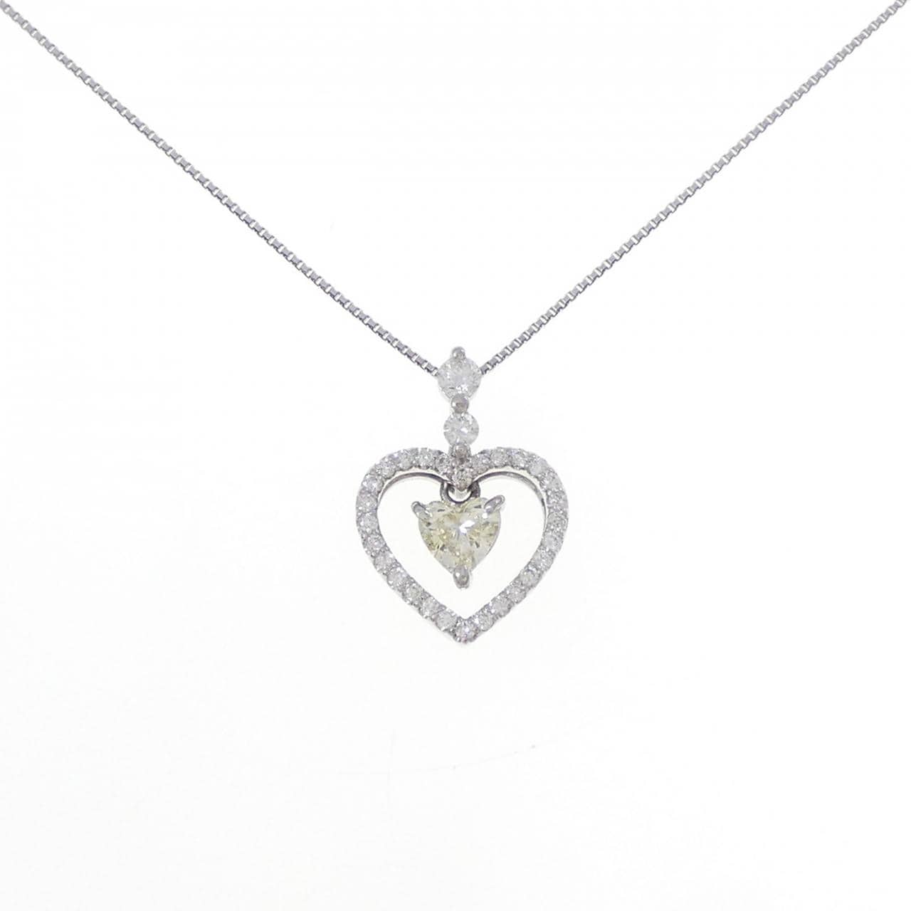 PT900/PT850 ハート ダイヤモンド ネックレス 0.243CT