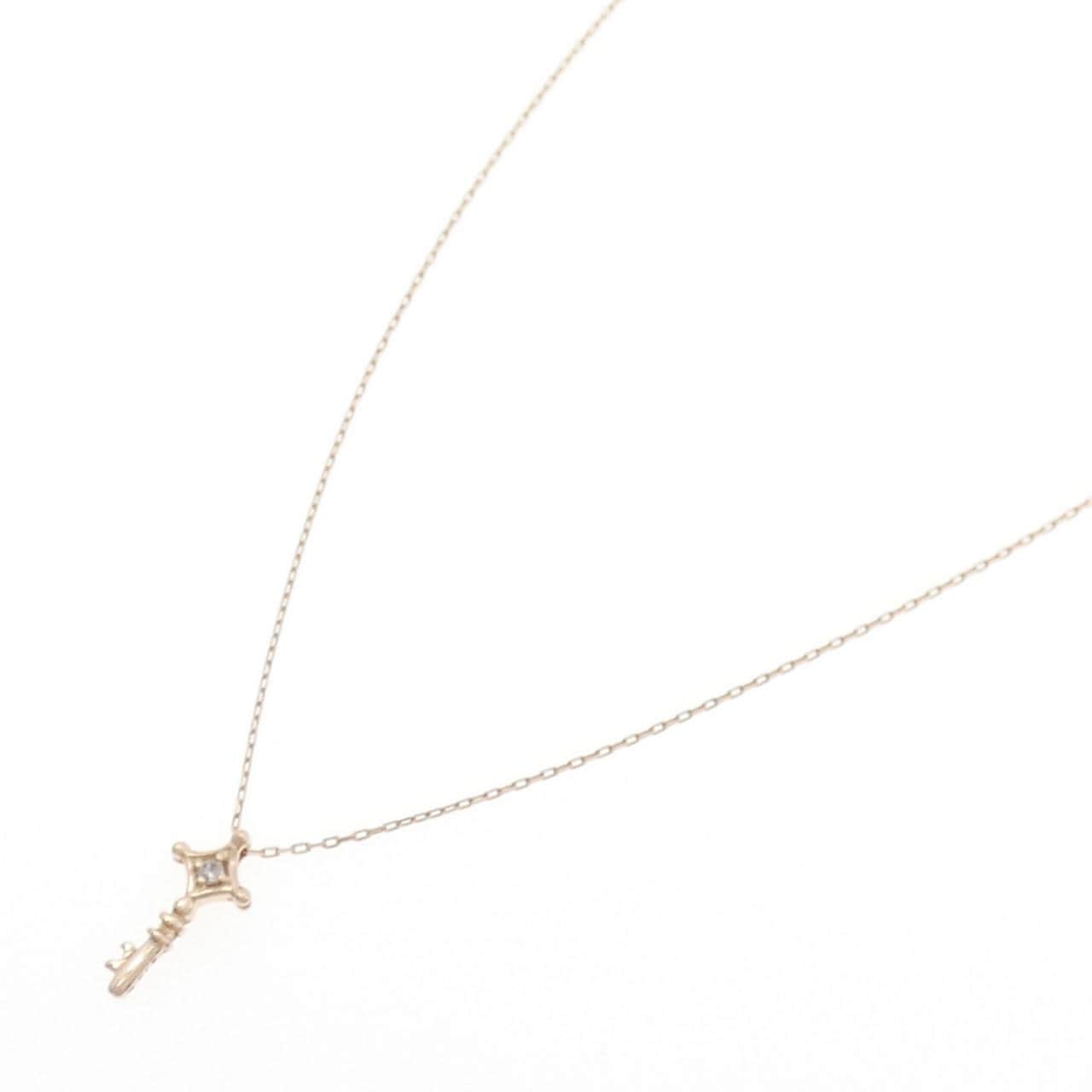 K10PG キー ダイヤモンド ネックレス 0.012CT