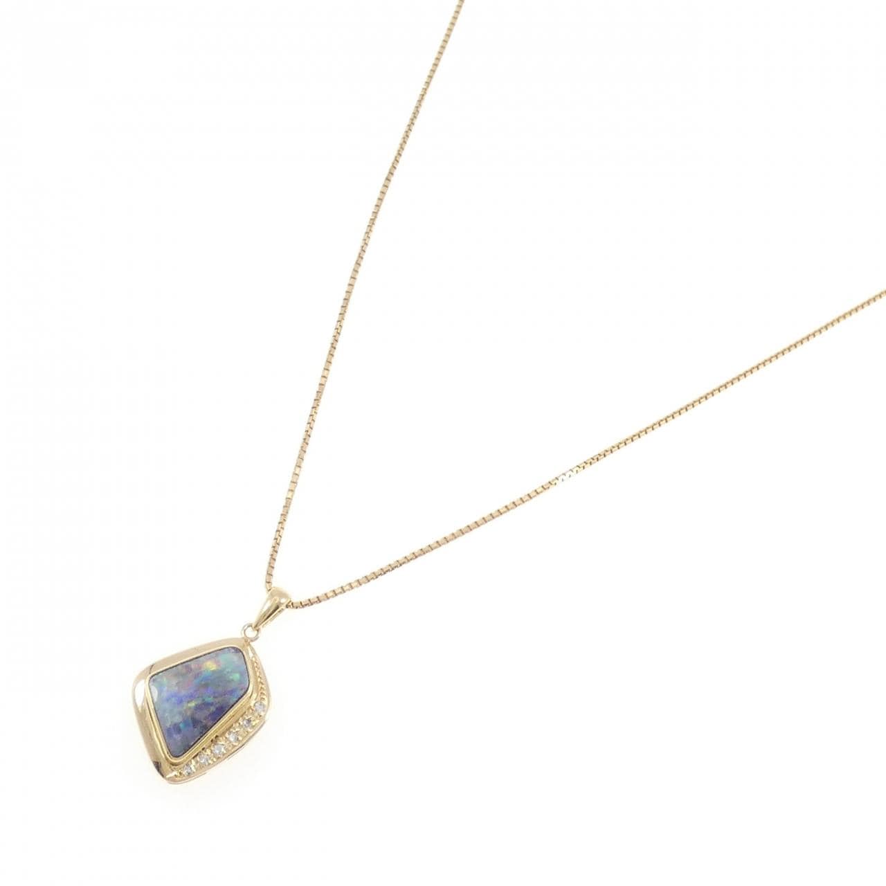 K18YG ボルダーオパール ネックレス 2.78CT