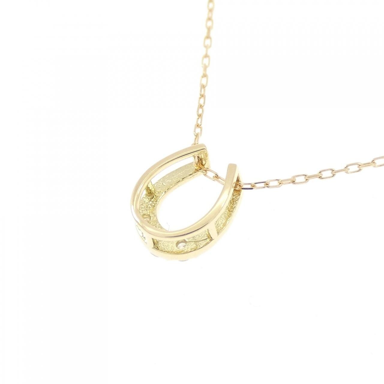 K18YG Horseshoe Diamond Necklace 0.03CT