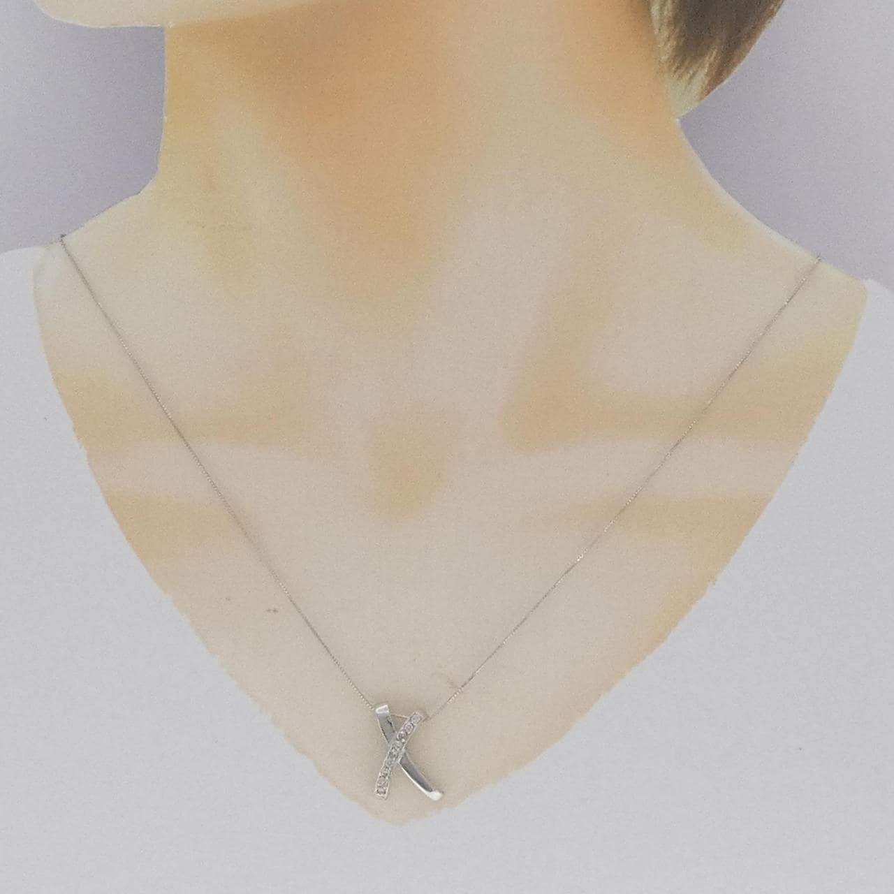 K18WG ダイヤモンド ネックレス 0.18CT