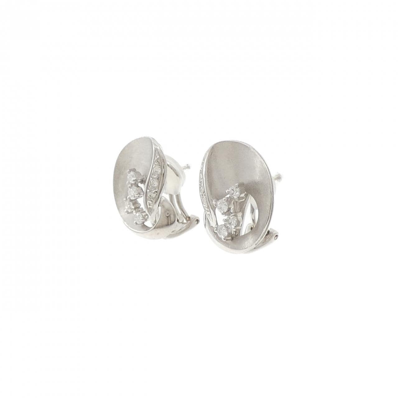 K18WG ダイヤモンド ピアス 0.42CT