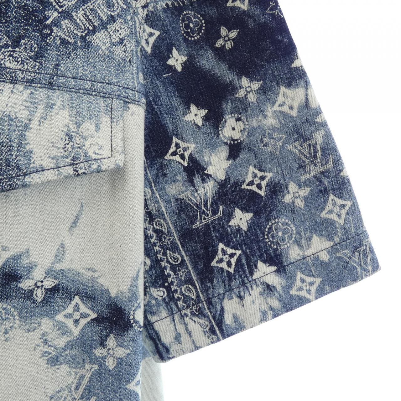 ルイヴィトン LOUIS VUITTON モノグラムバンダナショートスリーブデニムシャツ HNS17XNW2 S/Sシャツ