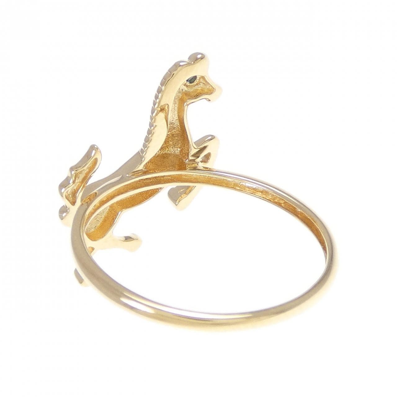 K18YG ホース ダイヤモンド リング 0.01CT