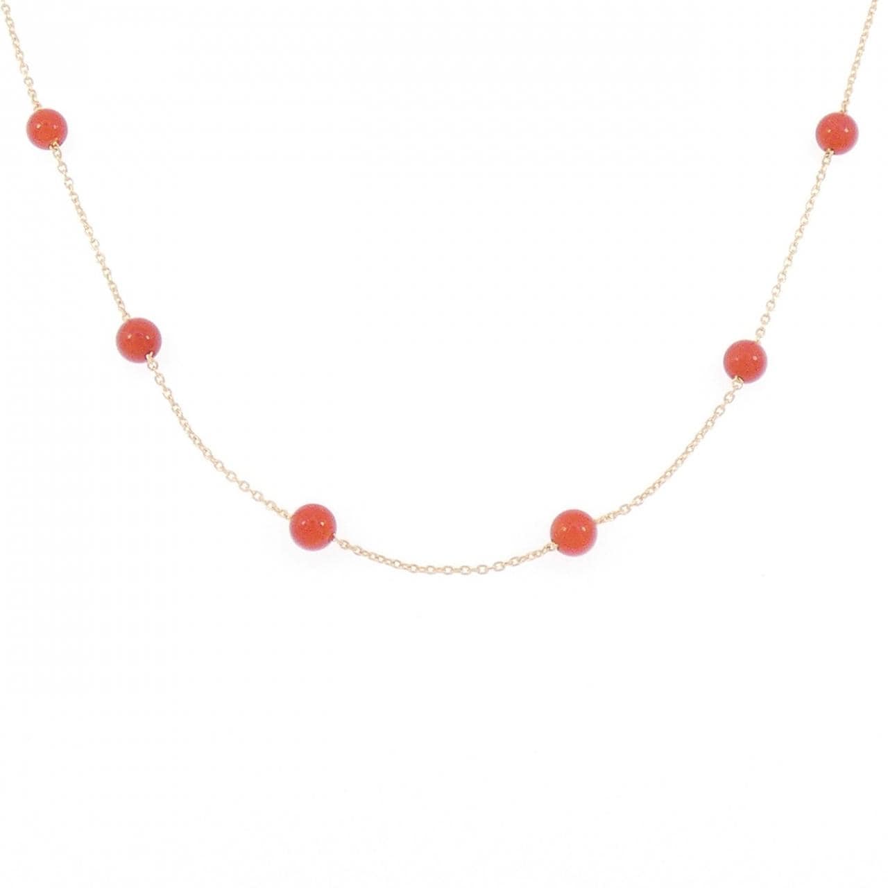 K18YG サンゴ ネックレス