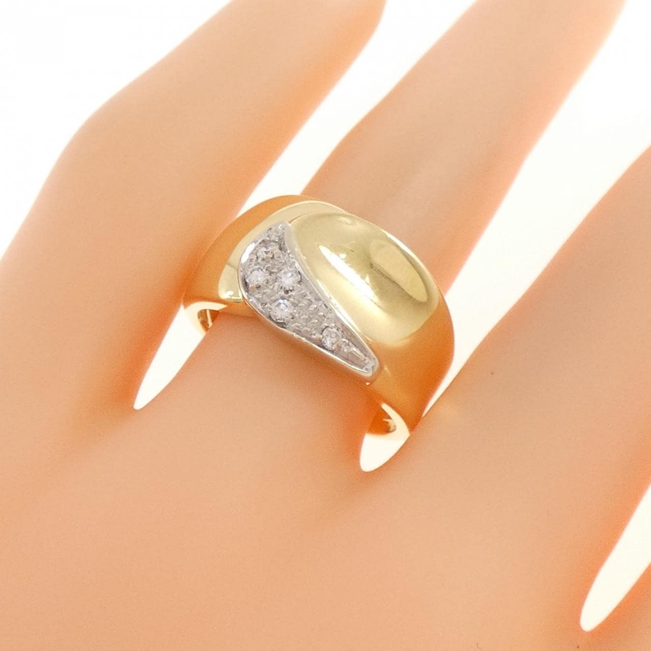 750YG/750WG ダイヤモンド リング 0.09CT