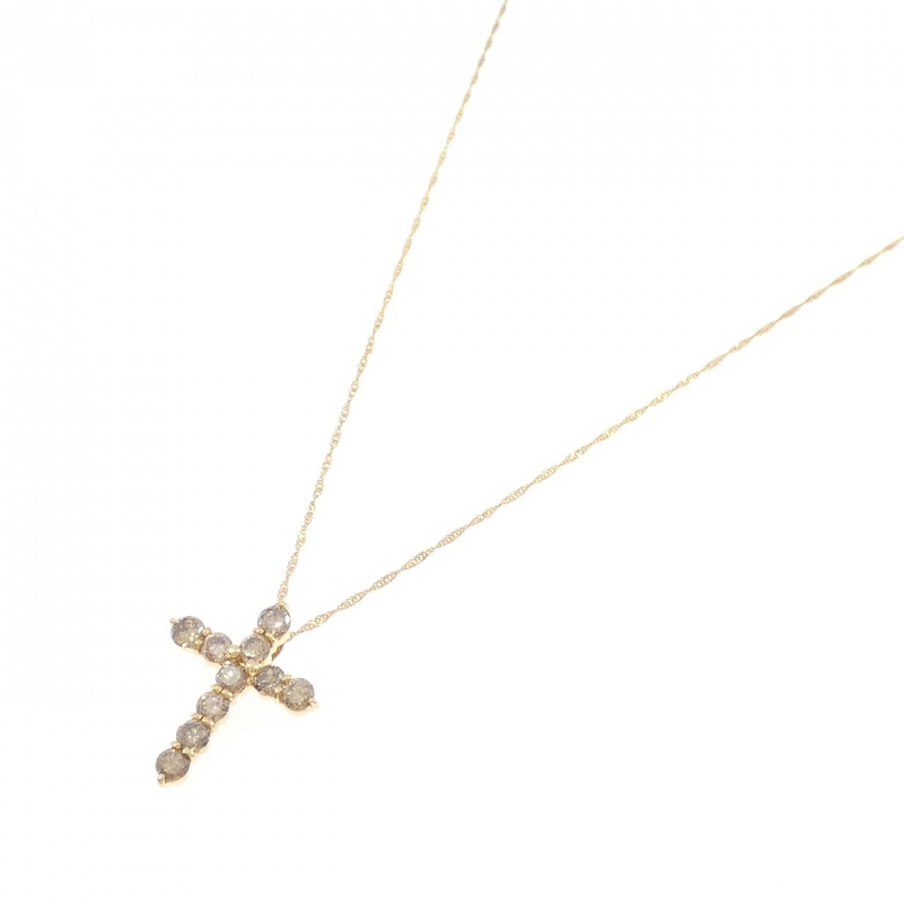 K18YG クロス ダイヤモンド ネックレス 1.00CT