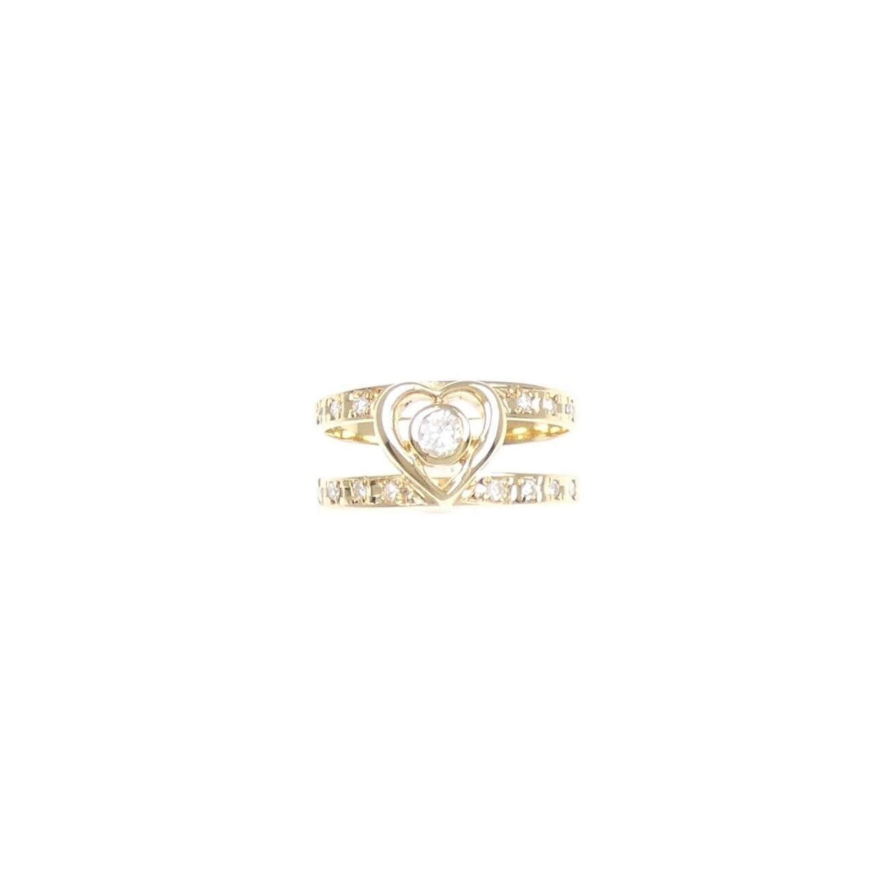 K18YG ハート ダイヤモンド リング 0.13CT