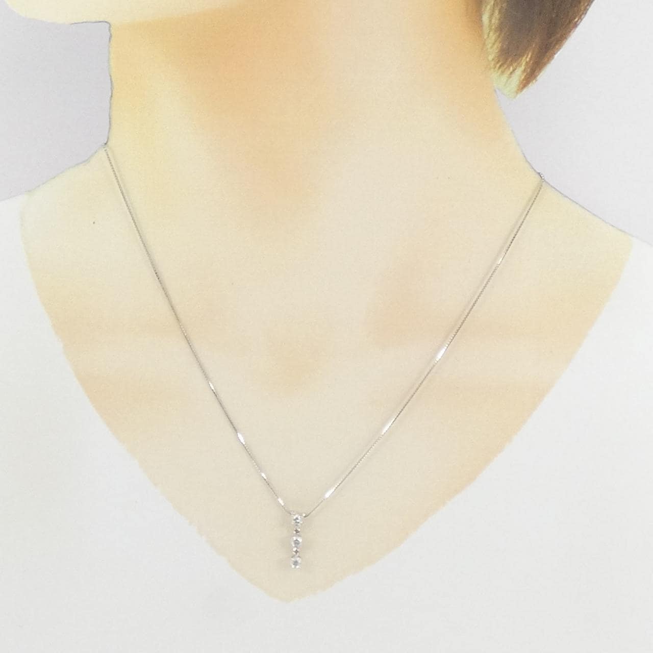 K18WG ダイヤモンド ネックレス 0.40CT