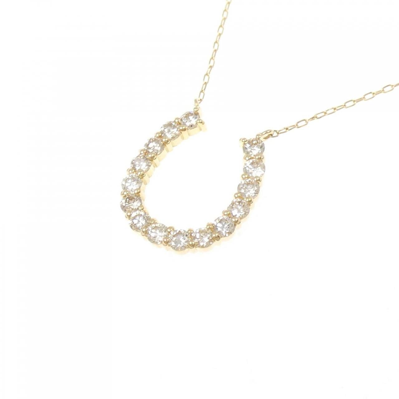 K18YG ホースシュー ダイヤモンド ネックレス 0.50CT