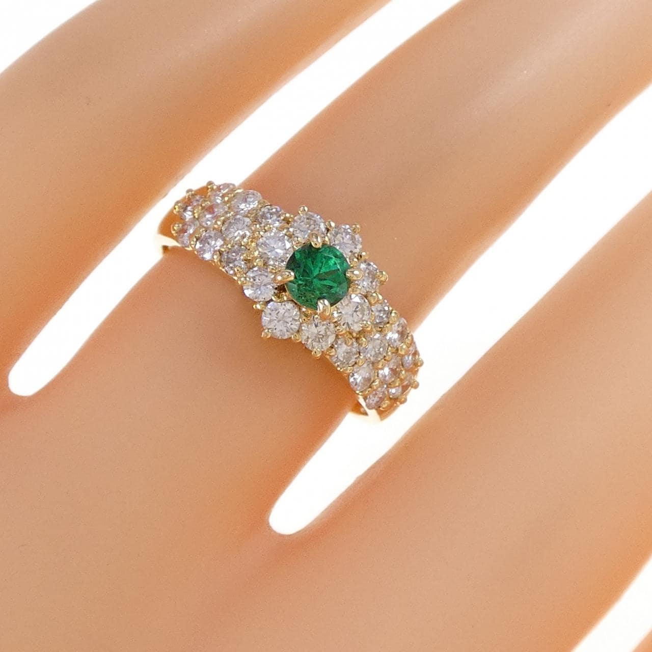 K18YG エメラルド リング 0.22CT