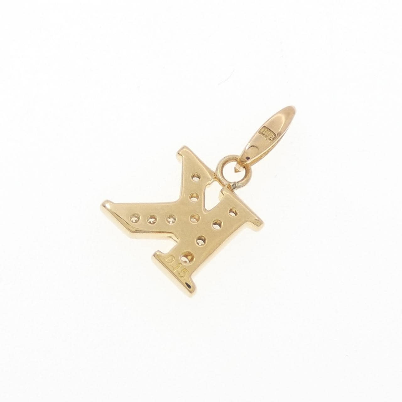 K18YG イニシャルK ダイヤモンド ペンダント 0.15CT