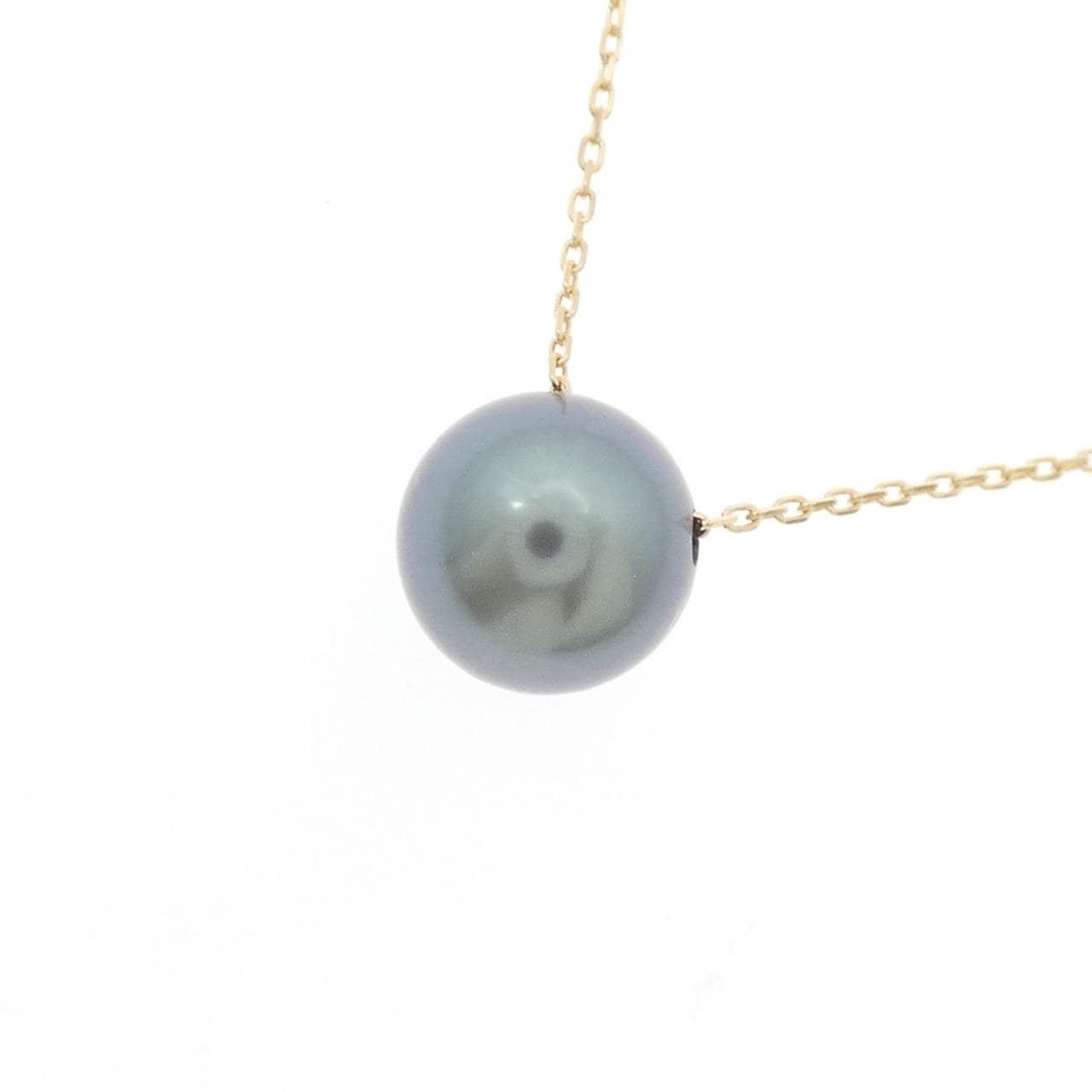 K18YG 黒蝶パール ネックレス 8.5mm