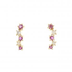 K18YG ruby earrings