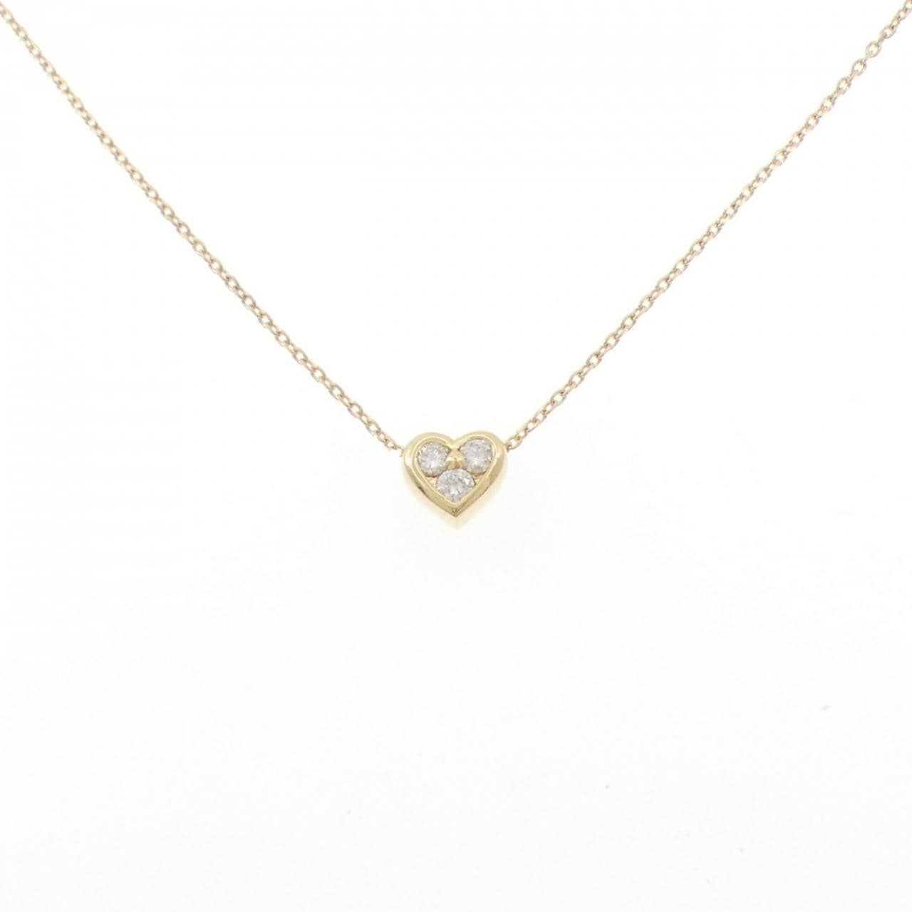 K18YG ハート ダイヤモンド ネックレス 0.24CT