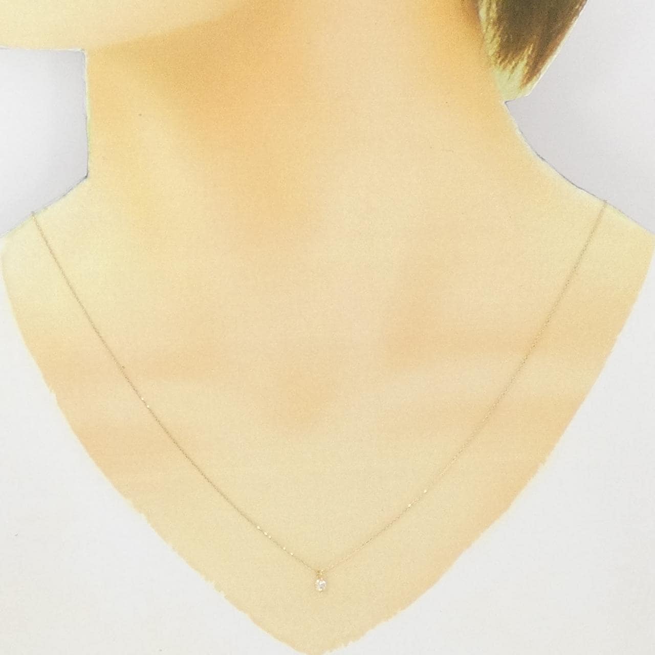 K18YG ソリティア ダイヤモンド ネックレス 0.07CT