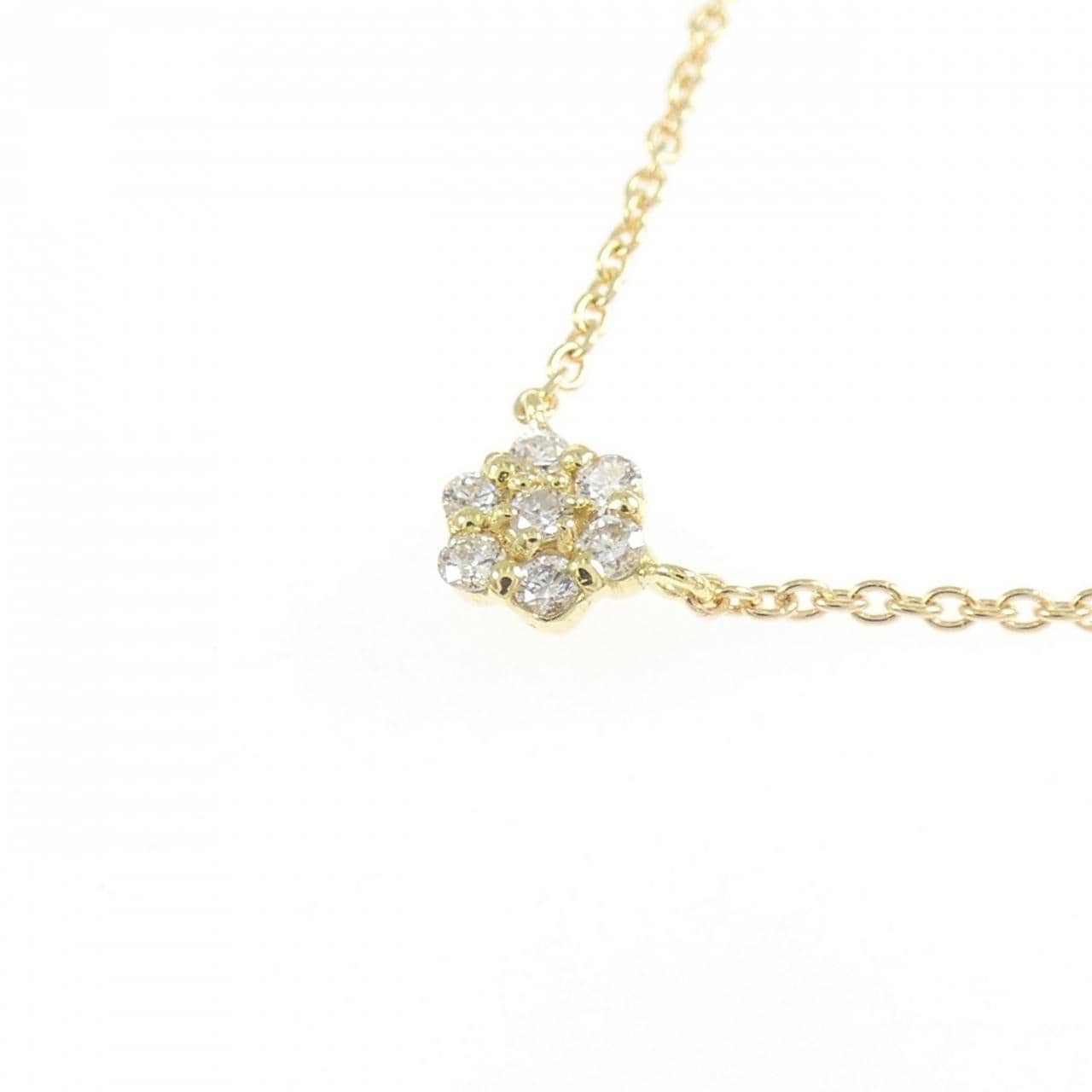 K18YG フラワー ダイヤモンド ネックレス 0.51CT