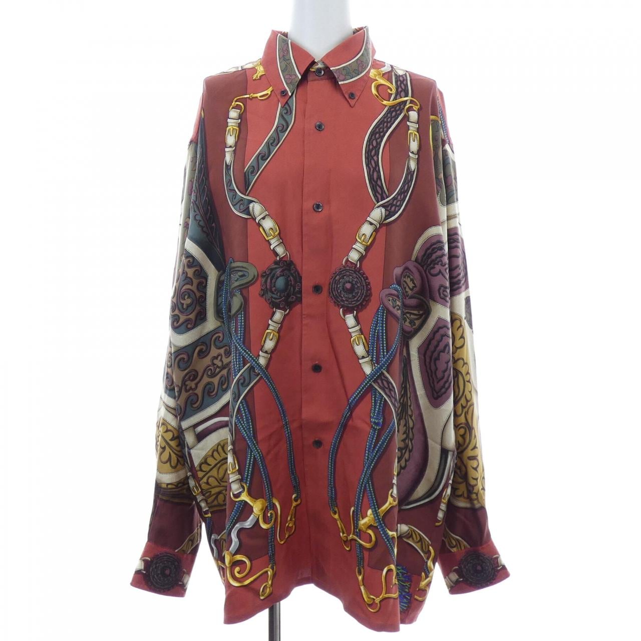 【ヴィンテージ】エルメス HERMES FESTIVAL QUADRI ツイルレーヌ. シャツ