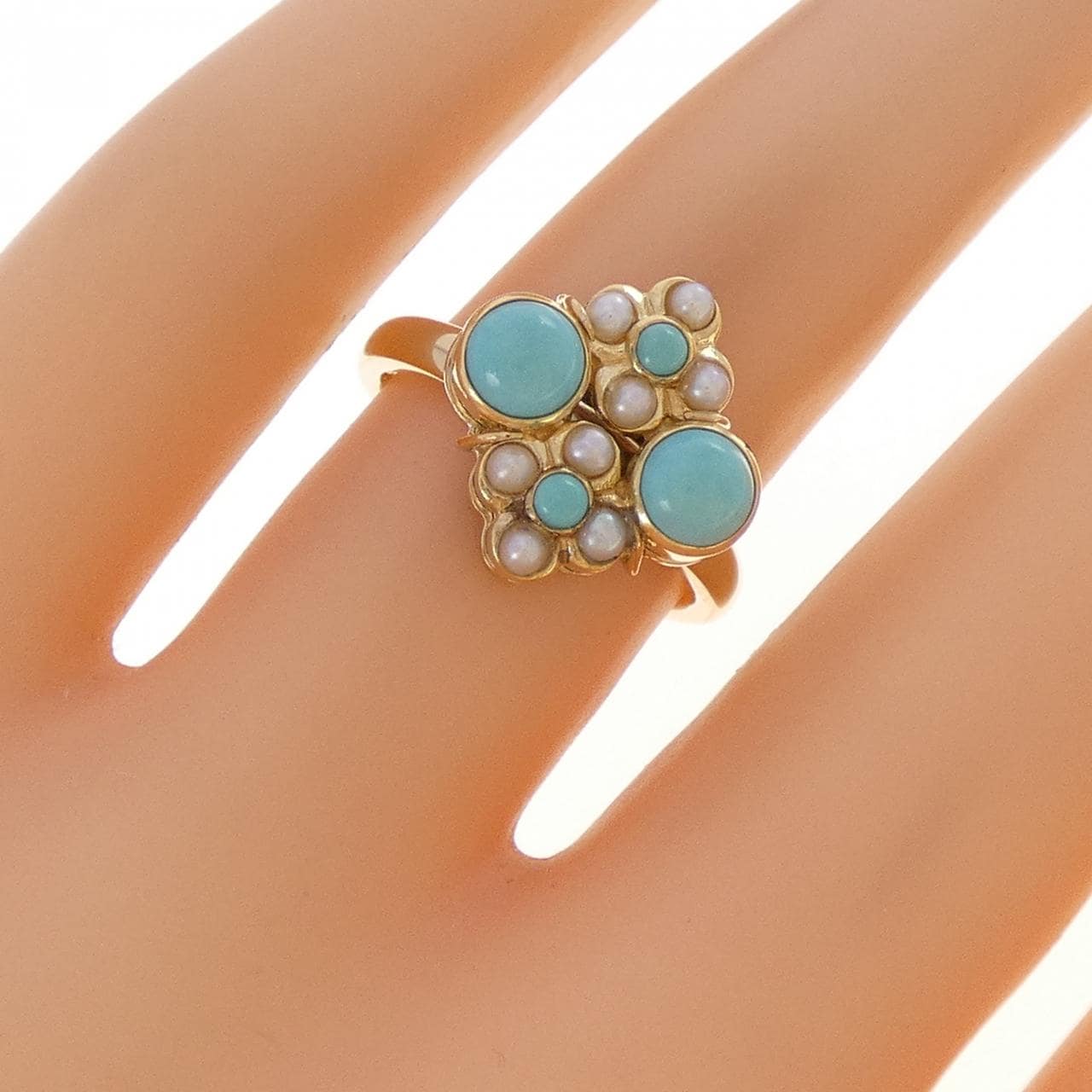 K18YG ターコイズ リング 1.1CT