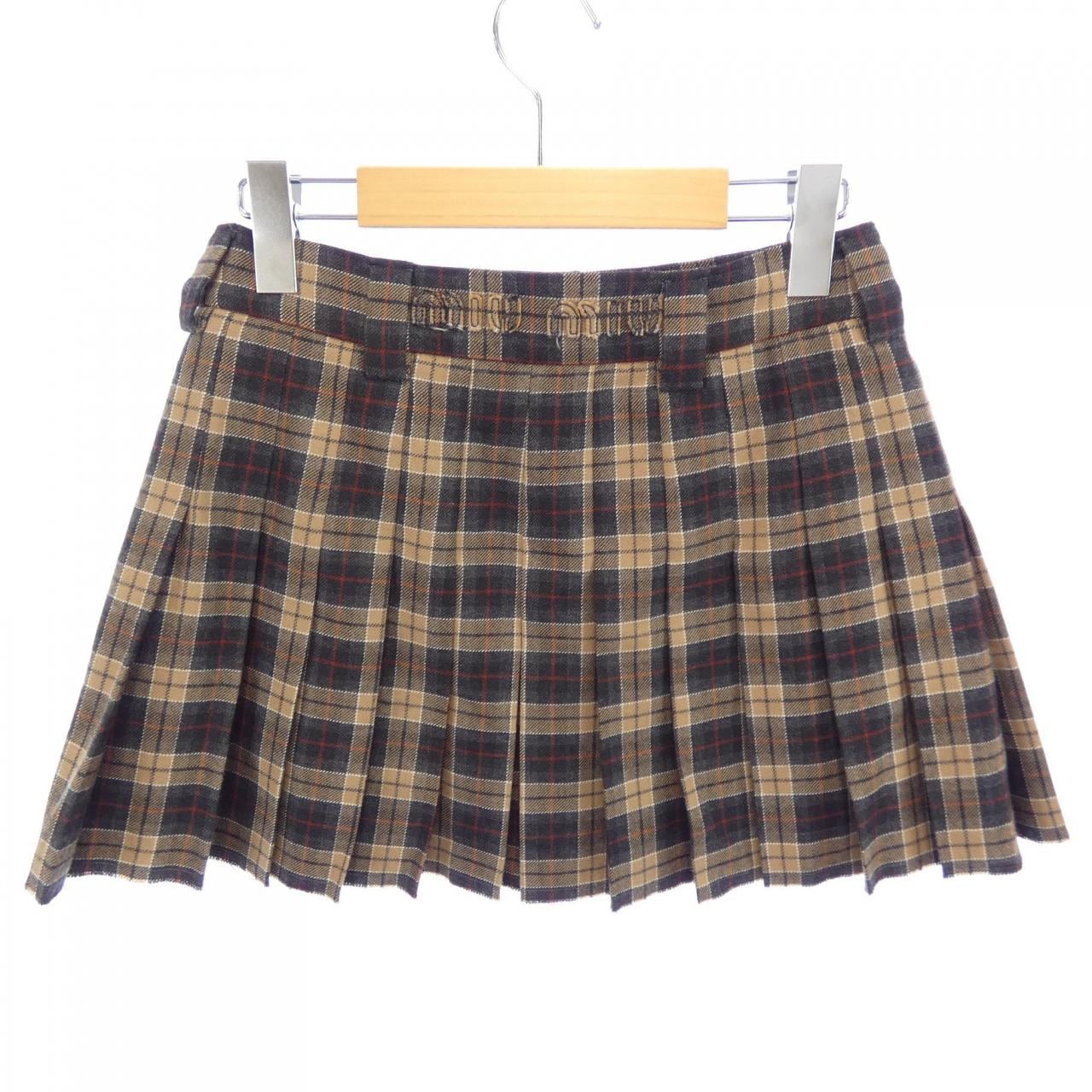 ミュウミュウ MIU MIU プリーツ タータン ミニスカート MIU MIU ロゴ MG2358 SOOO 16DO スカート