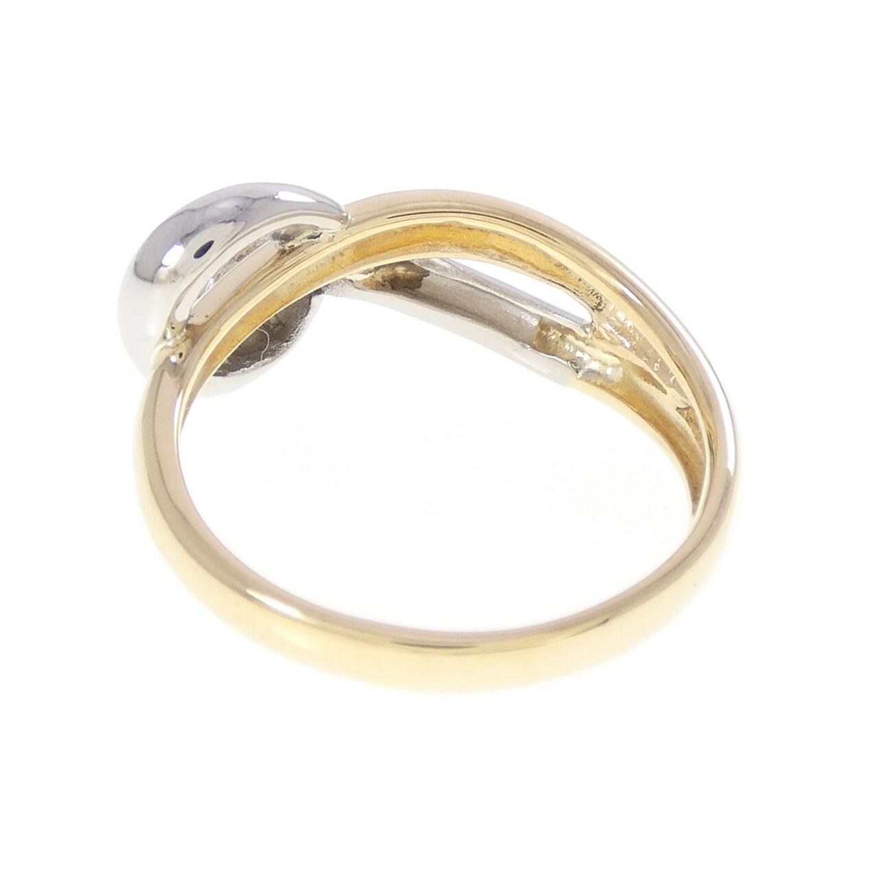 K18YG/PT900 ダイヤモンド リング 0.12CT