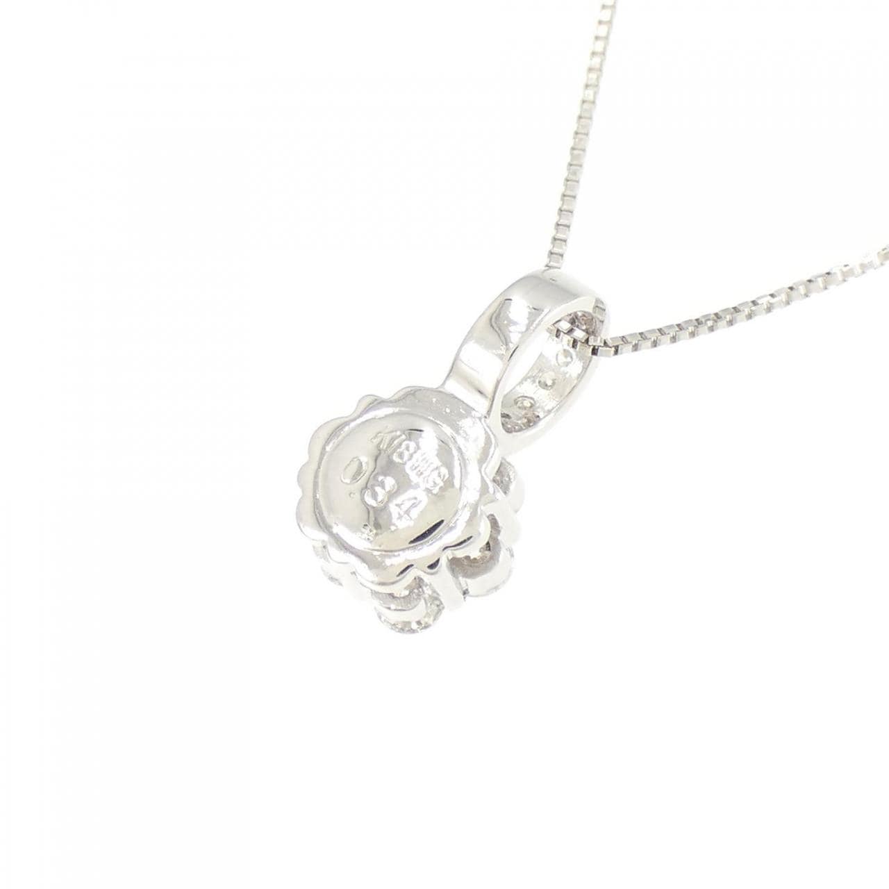 K18WG flower Diamond necklace 0.34CT