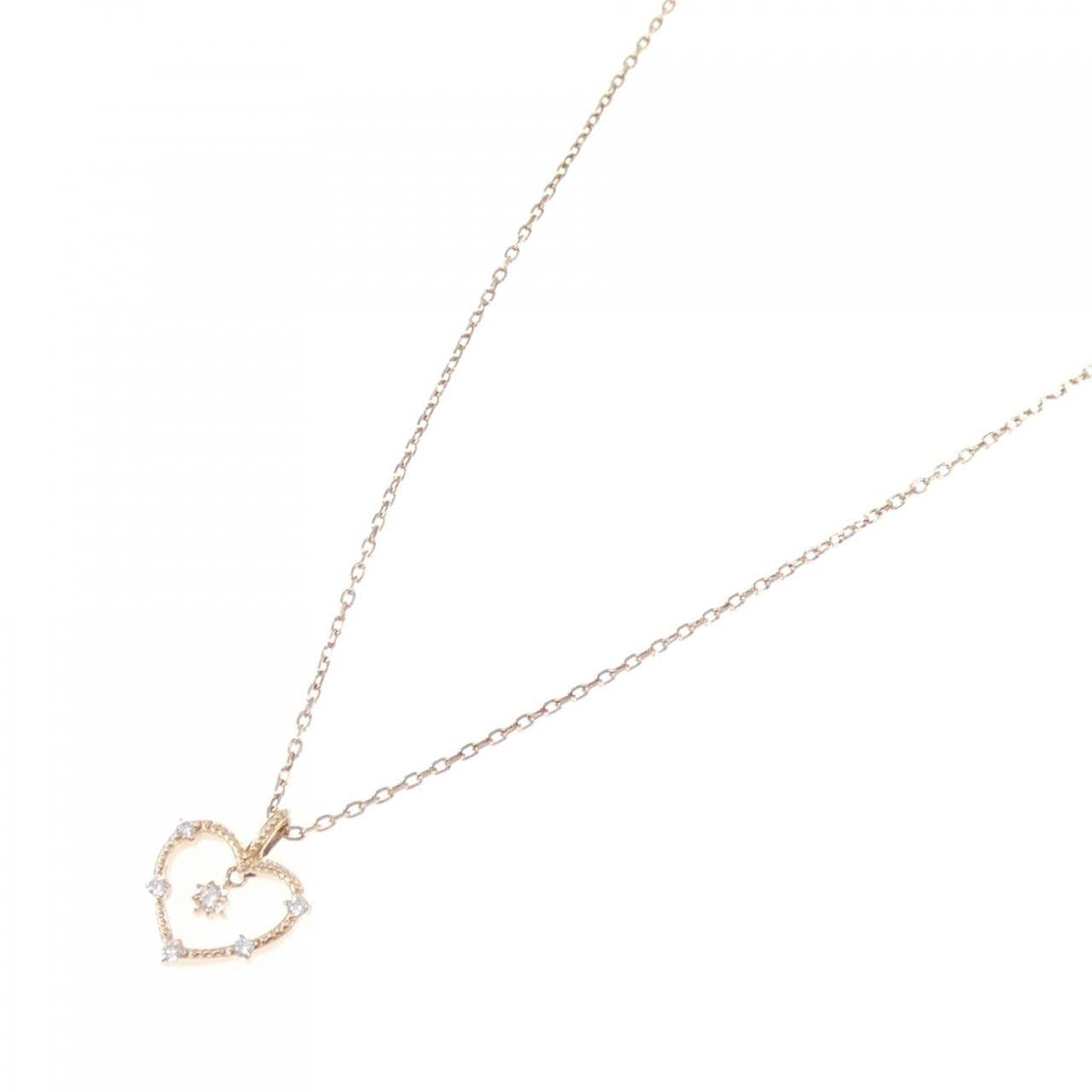 K10PG ハート ダイヤモンド ネックレス 0.04CT