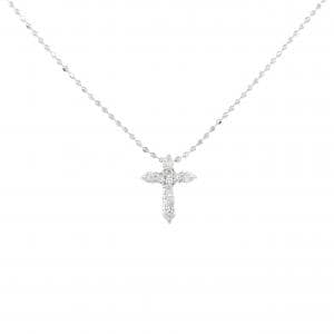 K18WG クロス ダイヤモンド ネックレス 0.10CT