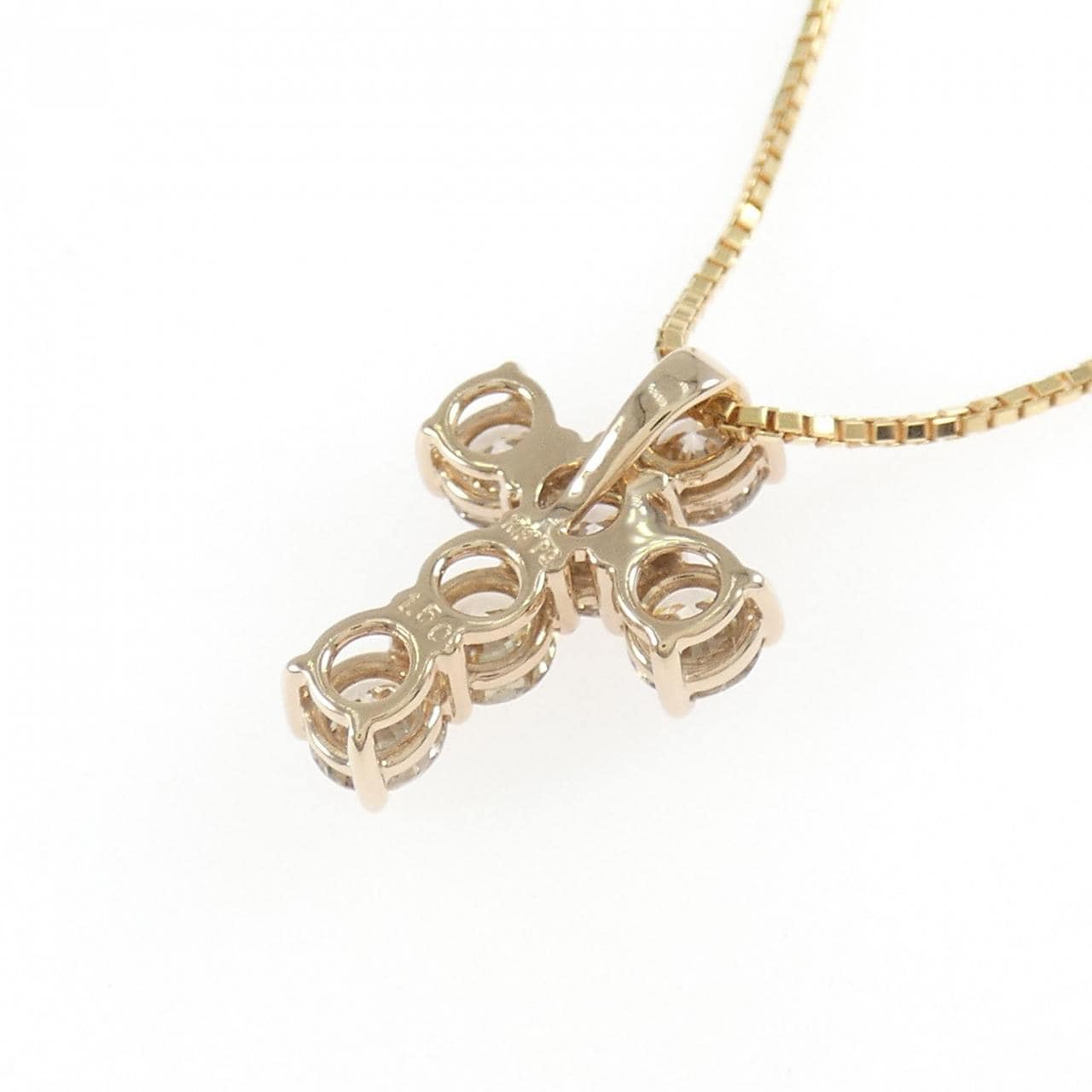 K18PG/K18YG クロス ダイヤモンド ネックレス 1.50CT