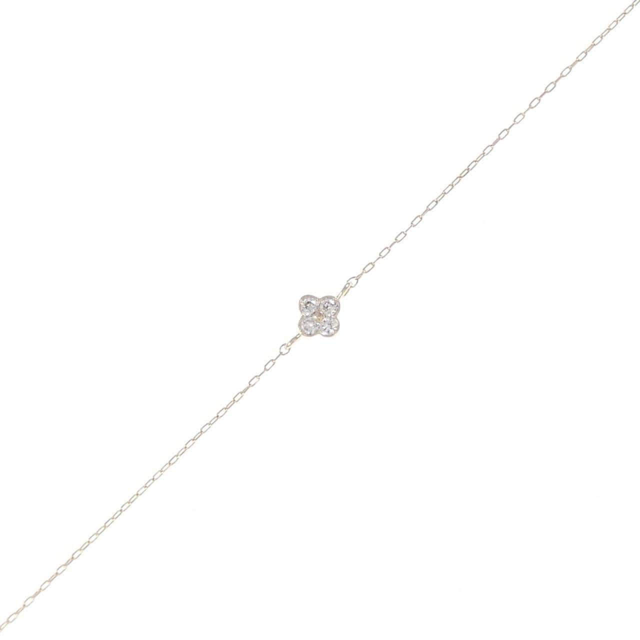 K10YG フラワー ダイヤモンド ブレスレット 0.03CT