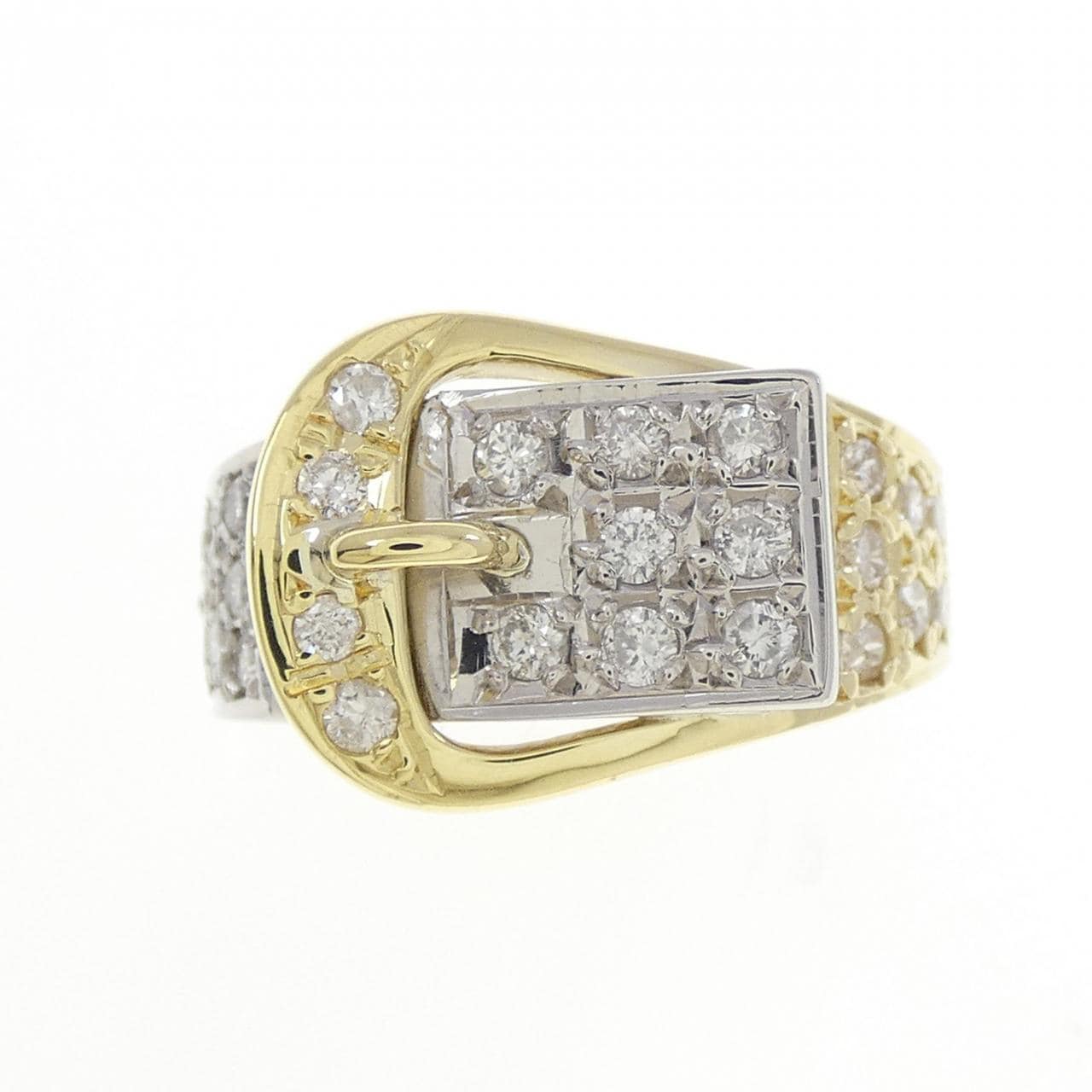 K18YG/PT900 ダイヤモンド リング 0.50CT