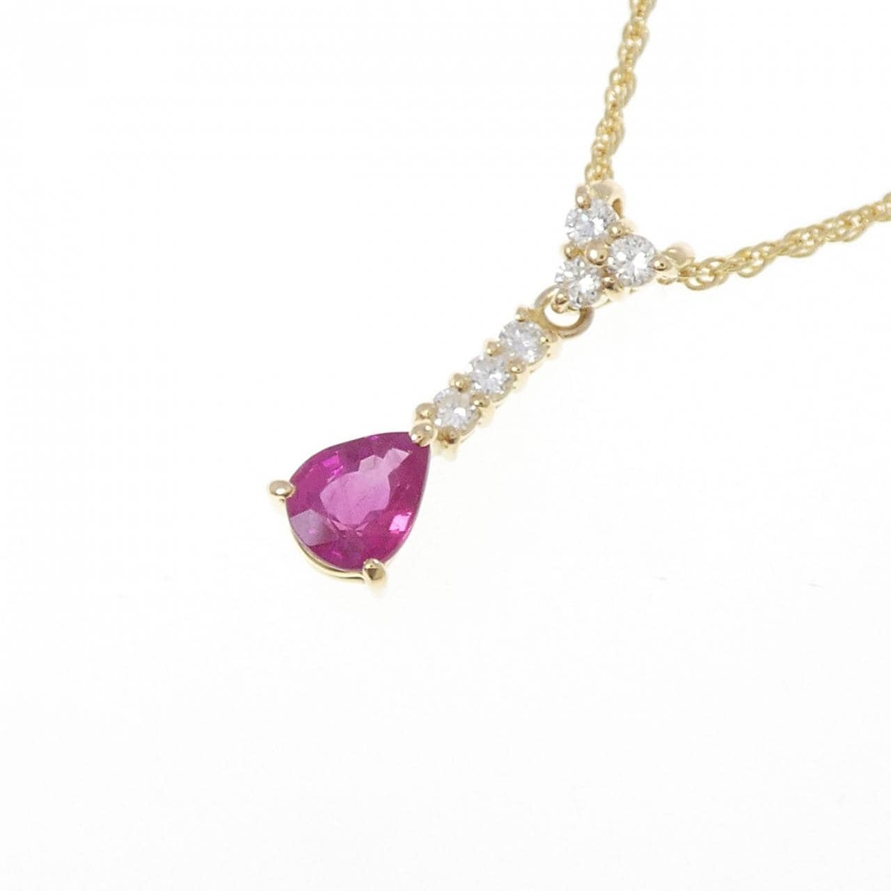 K18YG ルビー ネックレス 0.696CT