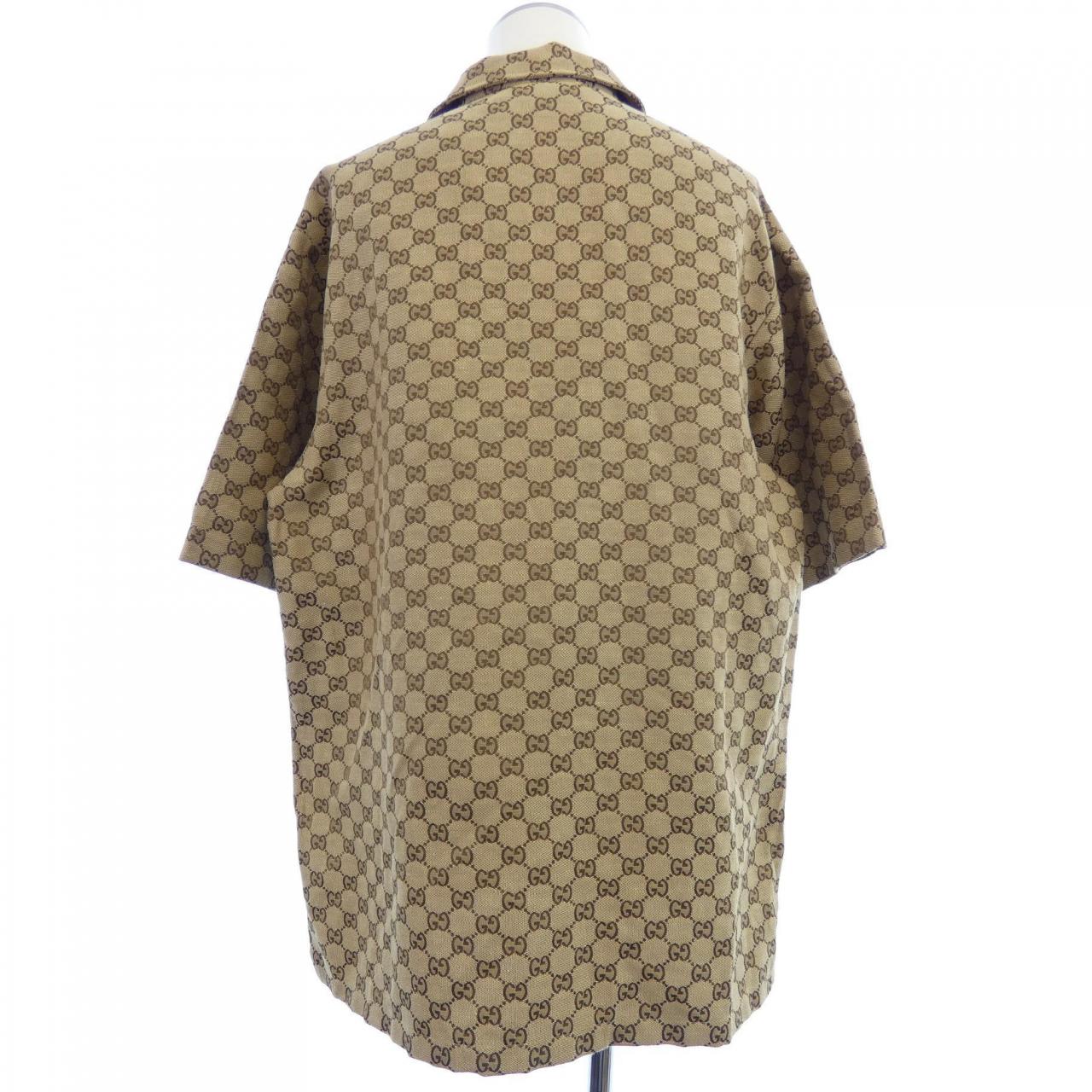 グッチ GUCCI GGリネン ブレンド キャンバス シャツ 742707 ZAM7G S／Sシャツ