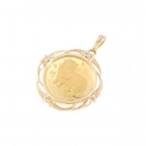 K18YG(枠) ダイヤモンド コイン