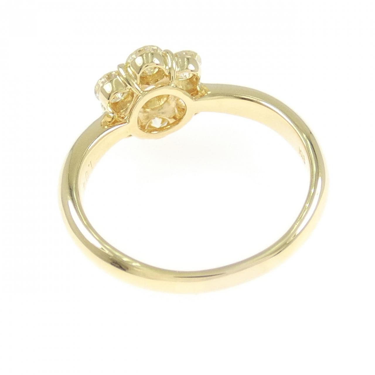 K18YG フラワー ダイヤモンド リング 1.04CT