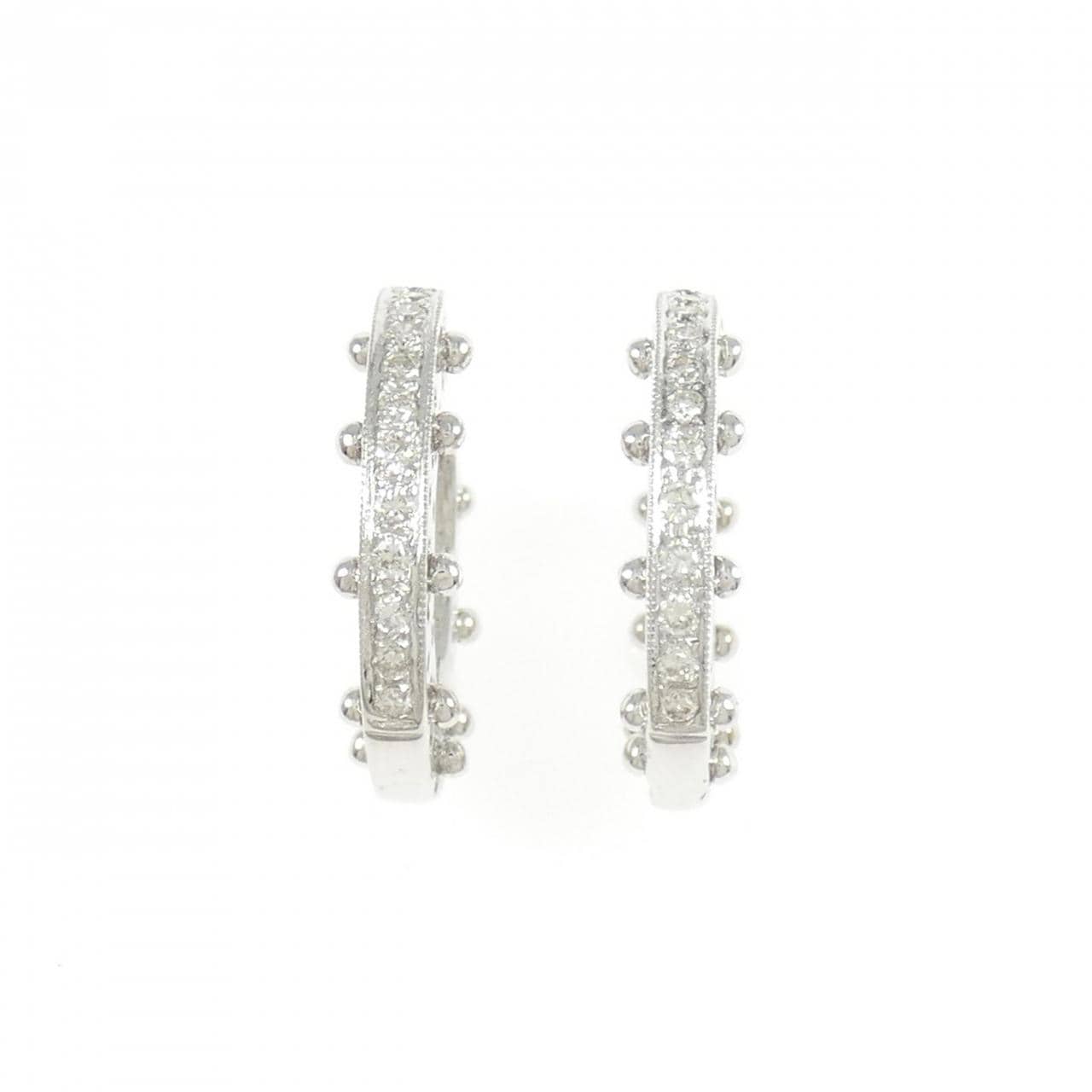 750WG/K14WG/18KWG ダイヤモンド ピアス 0.30CT