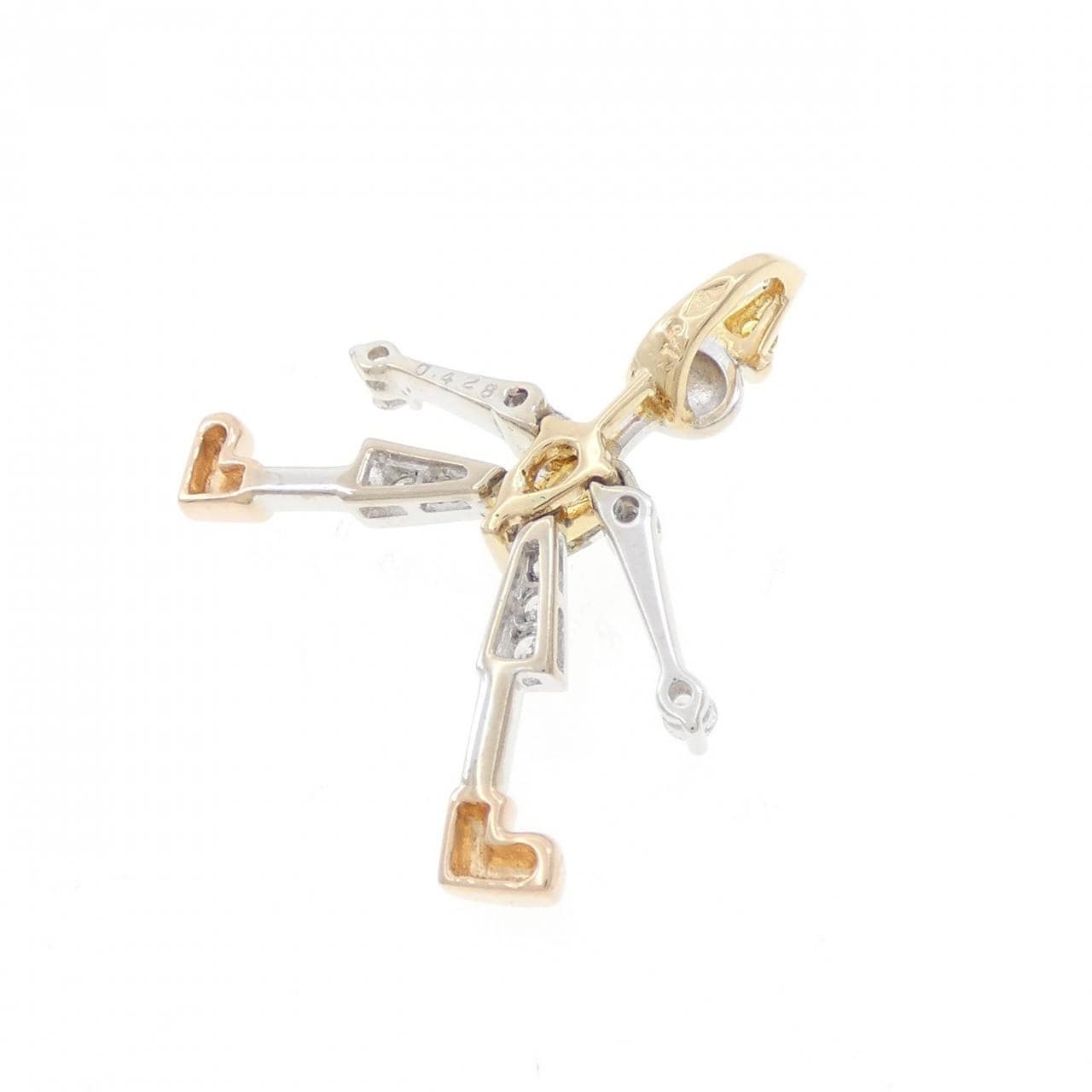 750スリーカラー ダイヤモンド ペンダント 0.428CT