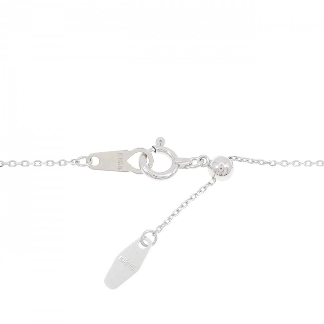 K18WG イニシャルS ダイヤモンド ネックレス 0.20CT