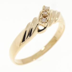 K18YG スリーストーン ダイヤモンド リング 0.03CT