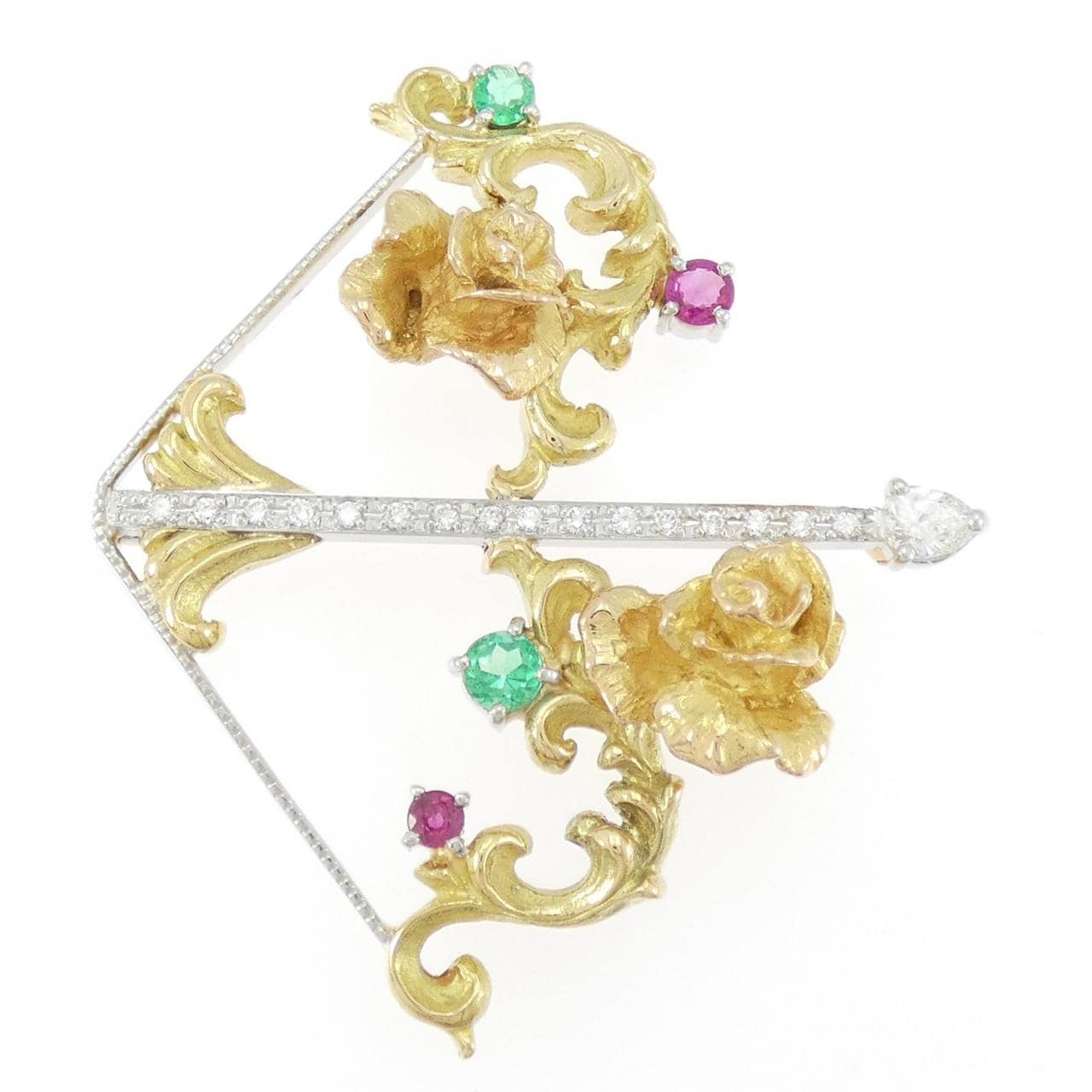 イワクラコウジ カラーストーン ブローチ