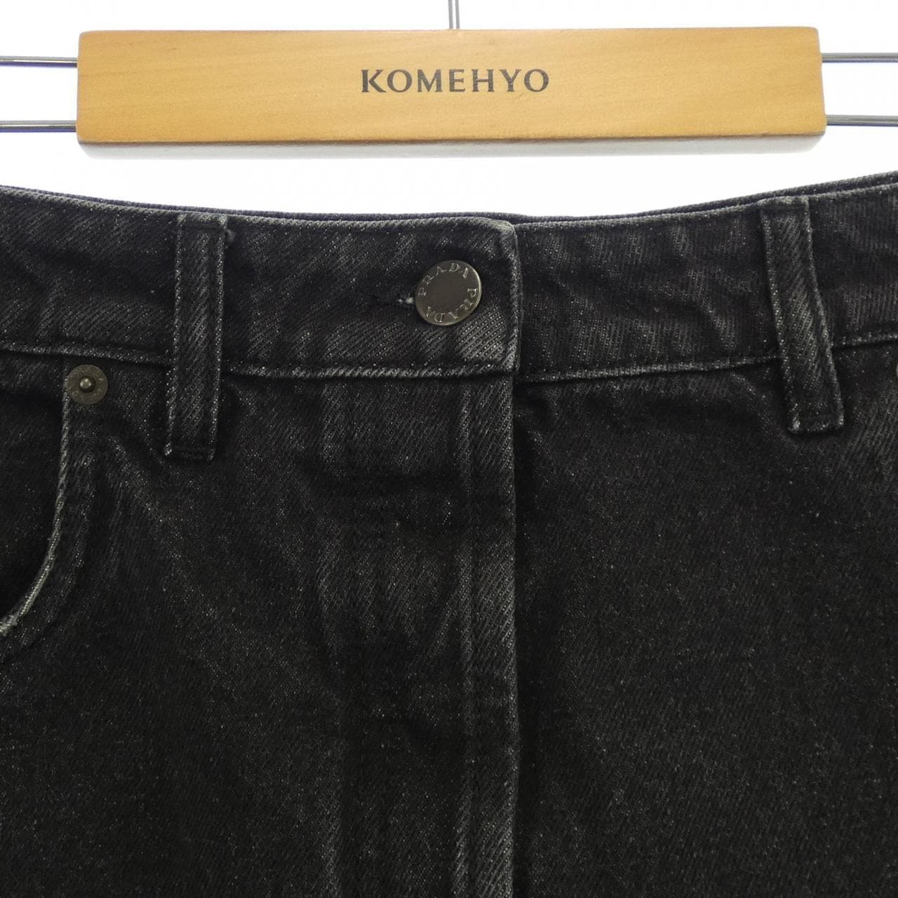 Prada Triangle Logo Denim Long Skirt GFD163 S222 109N