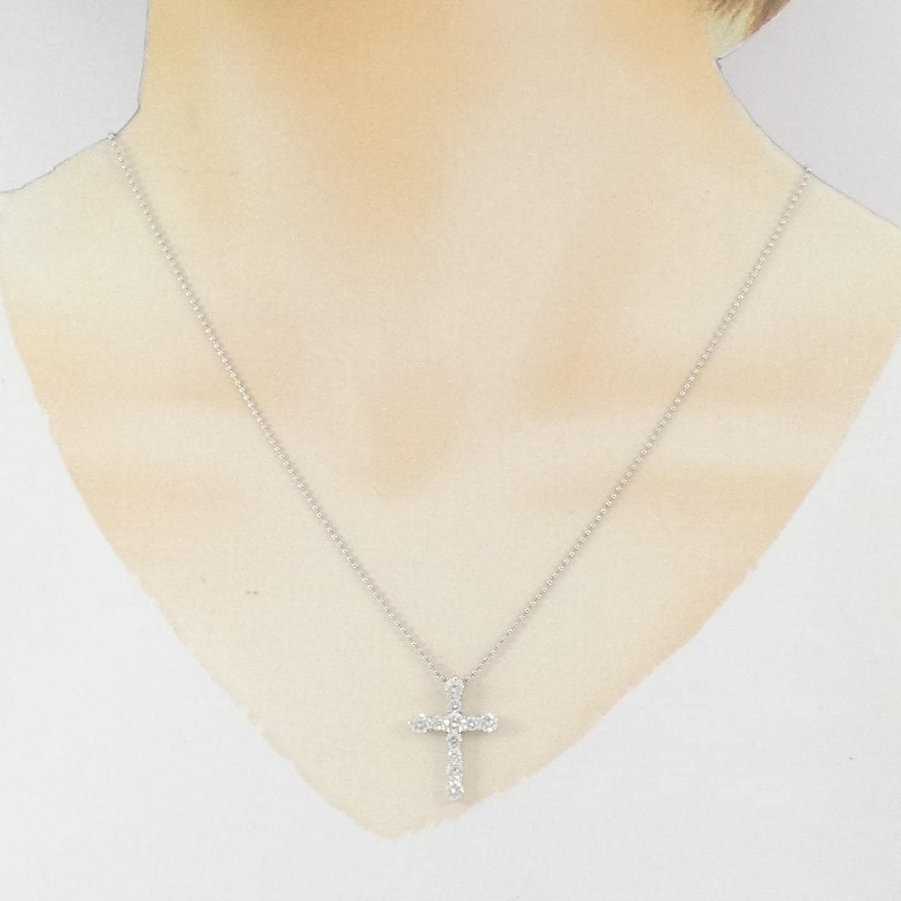 PT900/PT850 クロス ダイヤモンド ネックレス 1.02CT