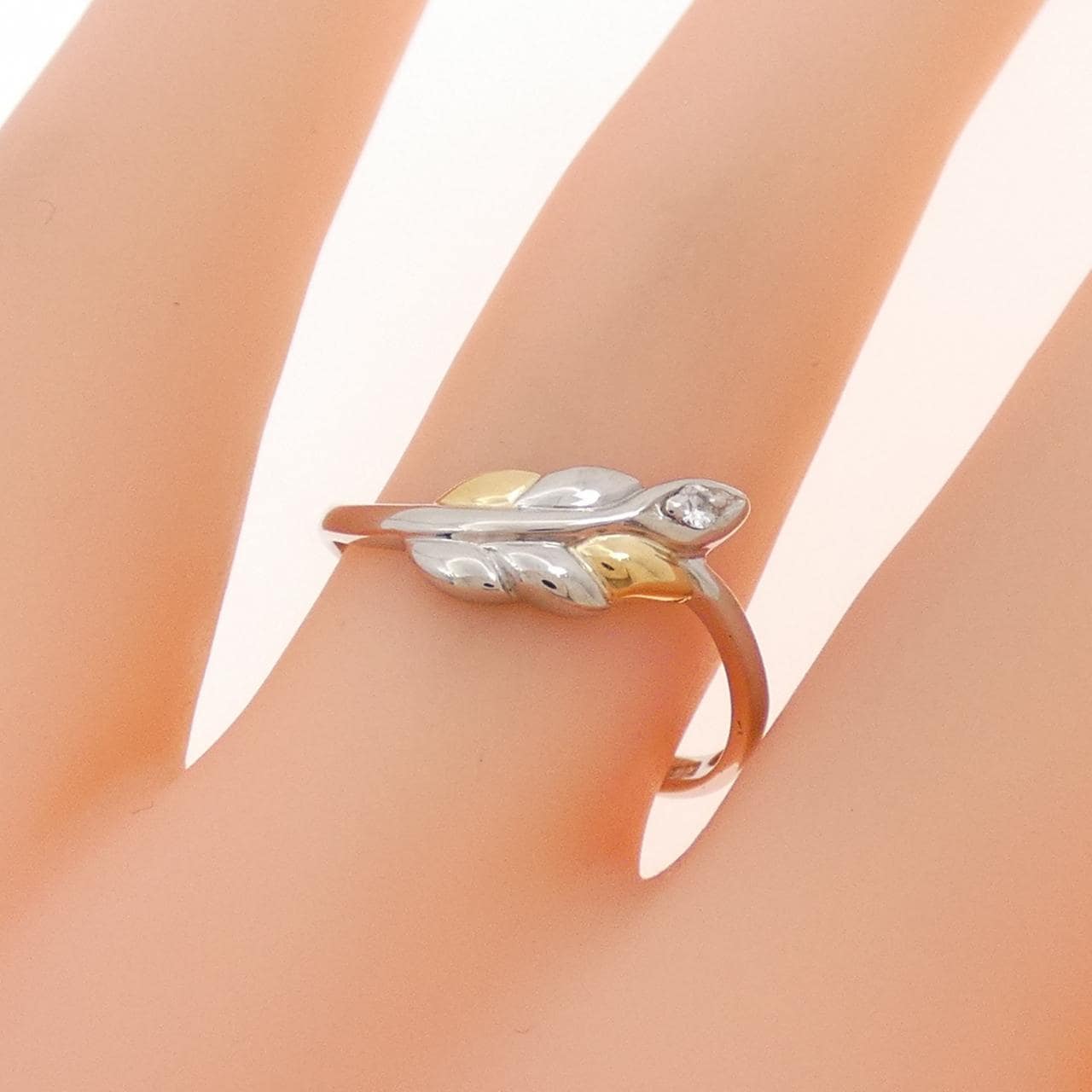 PT900/K18YG ダイヤモンド リング 0.016CT