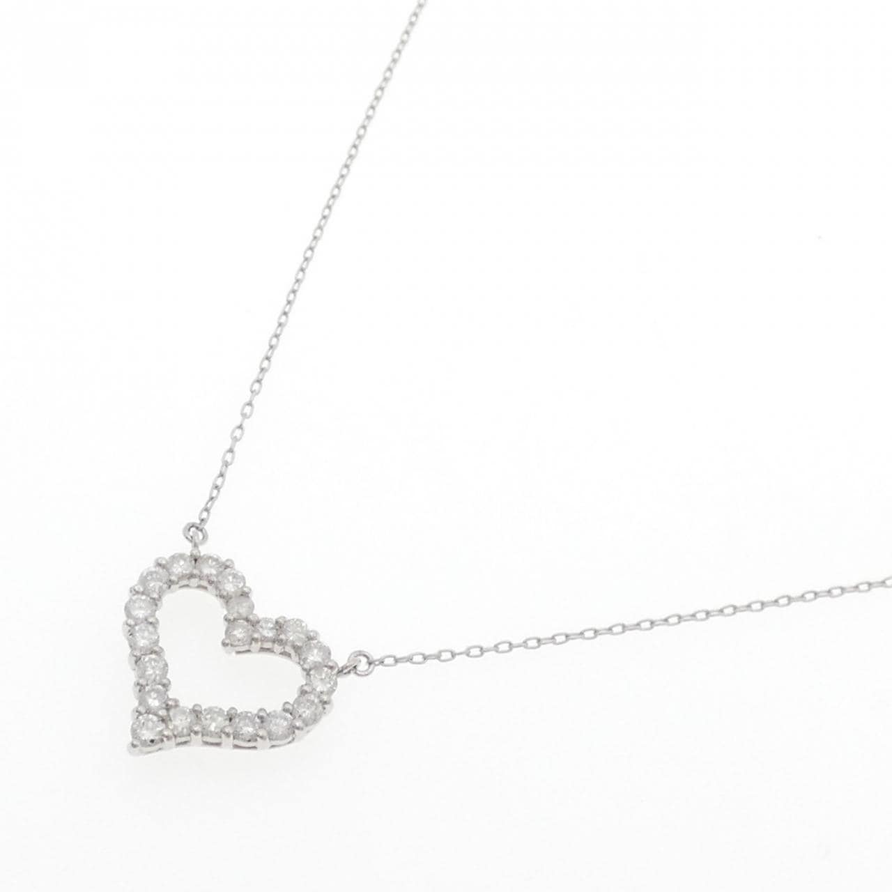 PT900/PT850 ハート ダイヤモンド ネックレス 1.00CT
