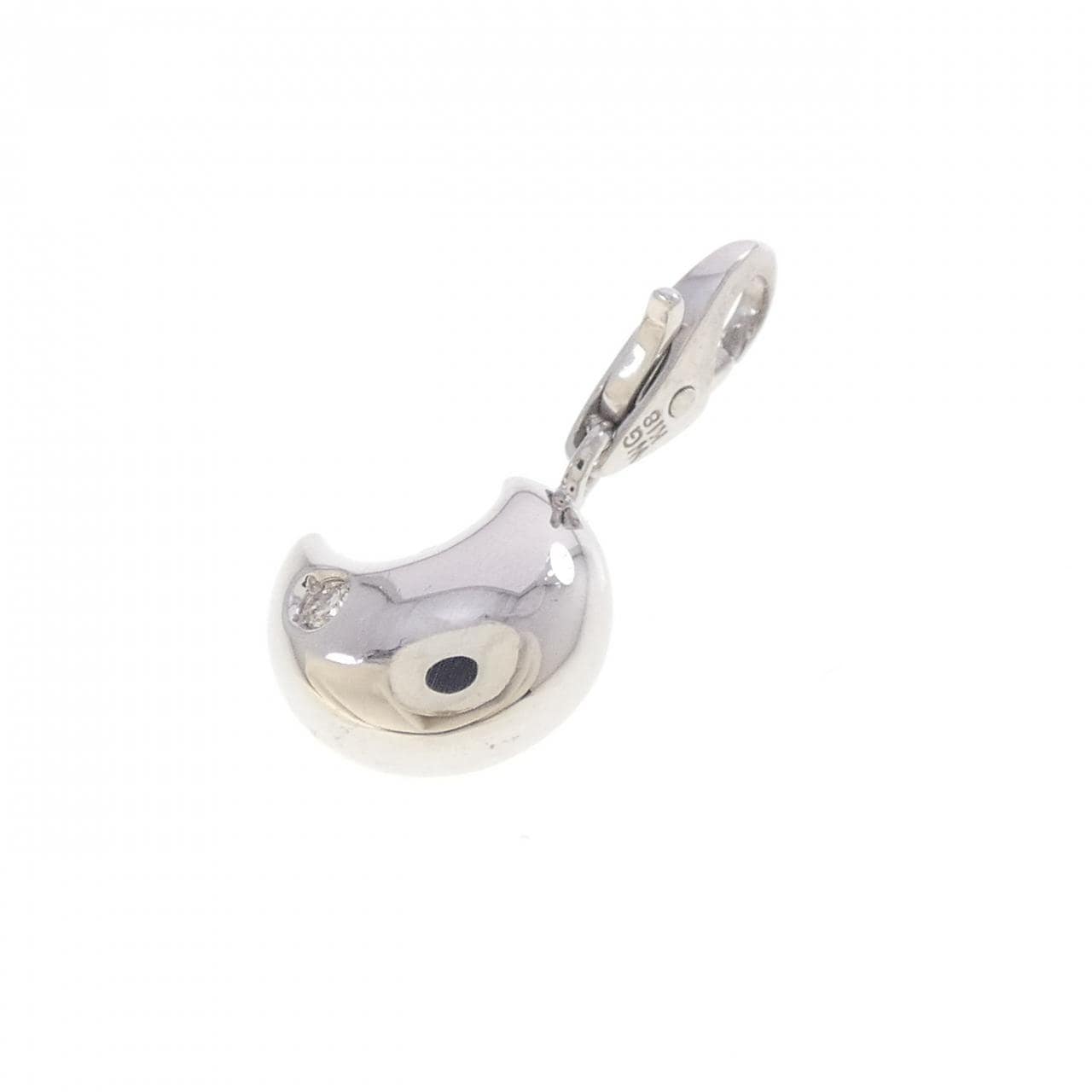 K18WG ムーン ダイヤモンド チャーム 0.02CT