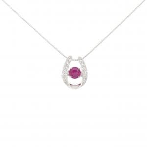 K18WG ルビー ネックレス 0.25CT