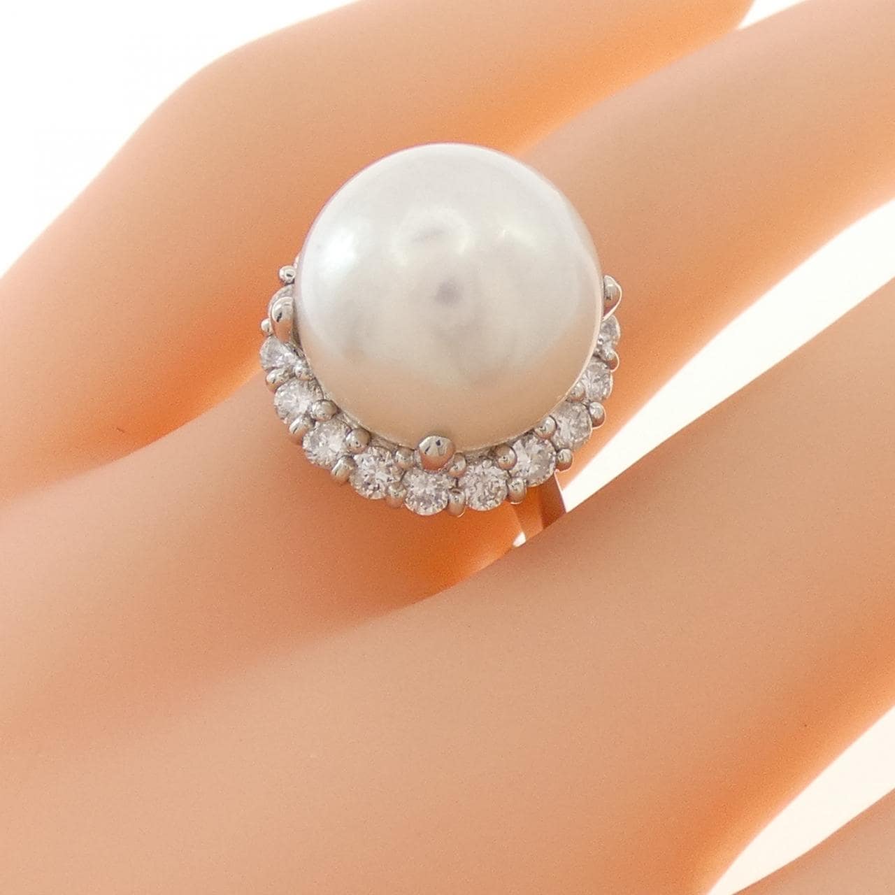 PT900 白蝶パール リング 13.5mm