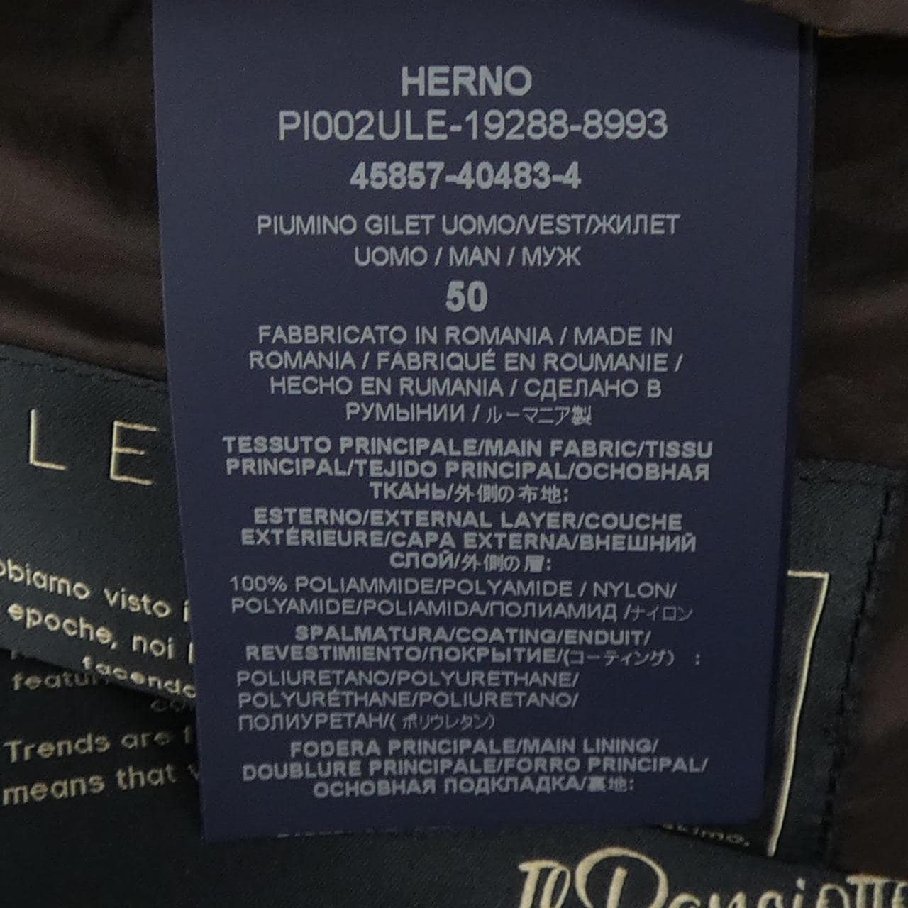 ヘルノ Herno LEGEND PI002ULE ダウンベスト