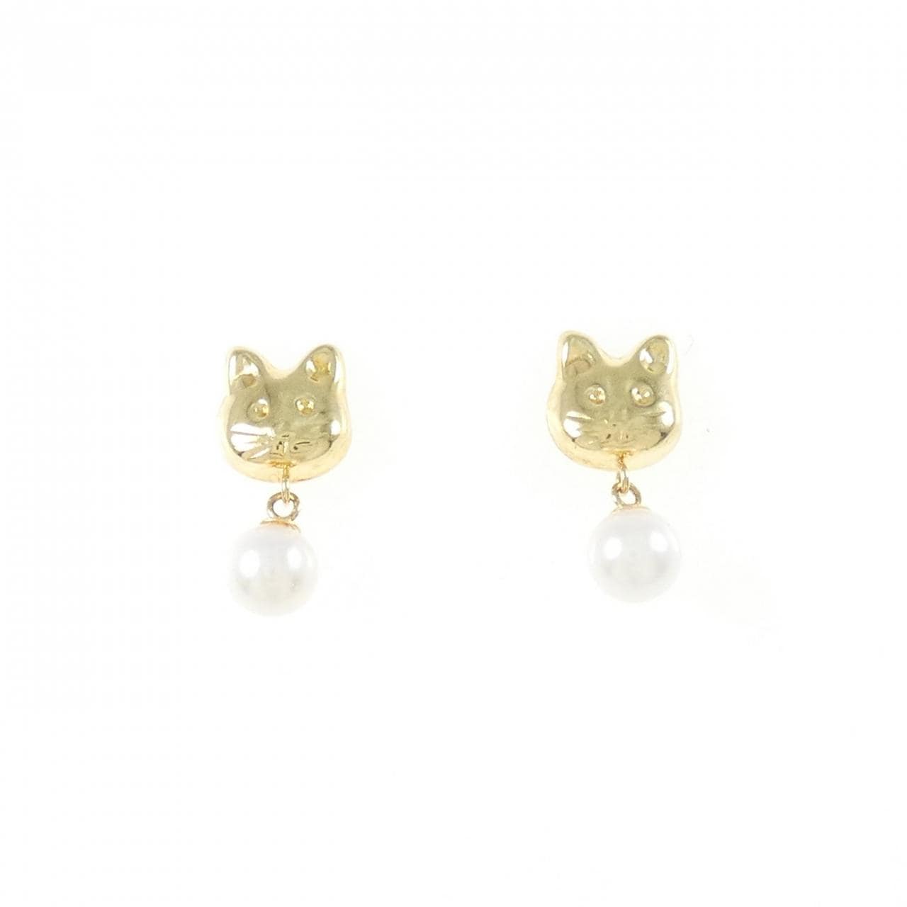 [BRAND NEW] K18YG Akoya pearl earrings 4.2mm