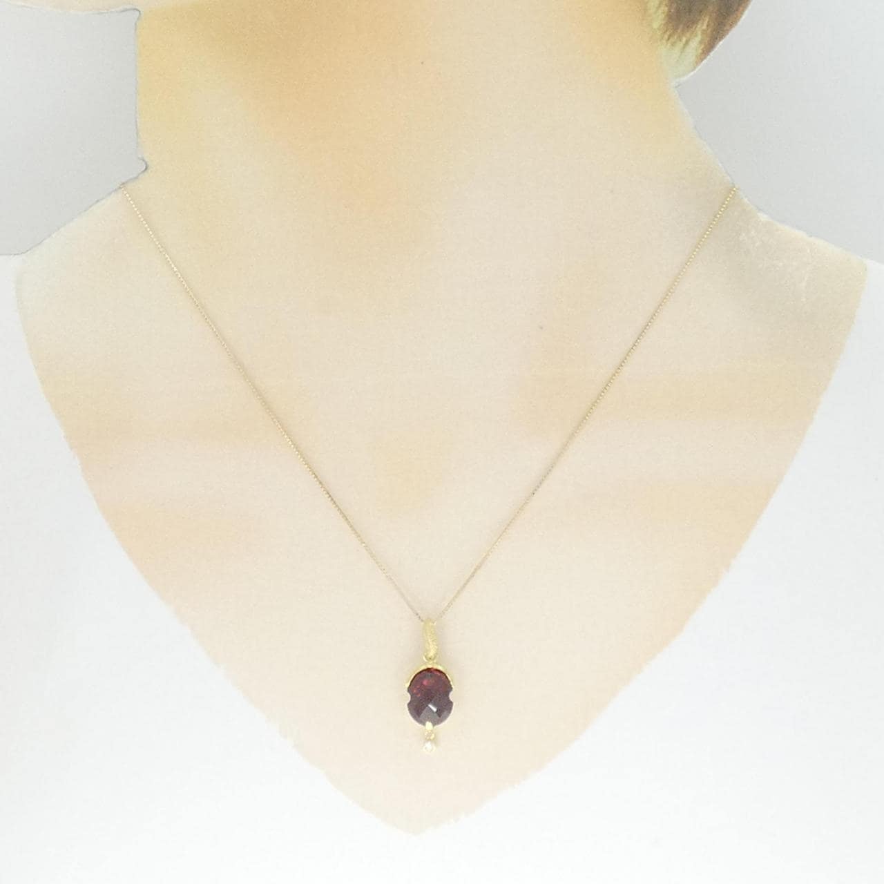 K18YG ガーネット ネックレス 5.01CT